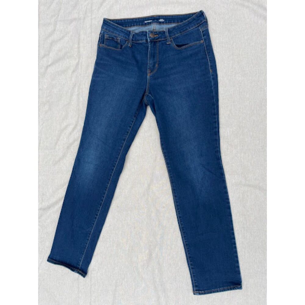 Old Navy Power Slim Straight Jeans Mid Rise Medium Wash Size 10
